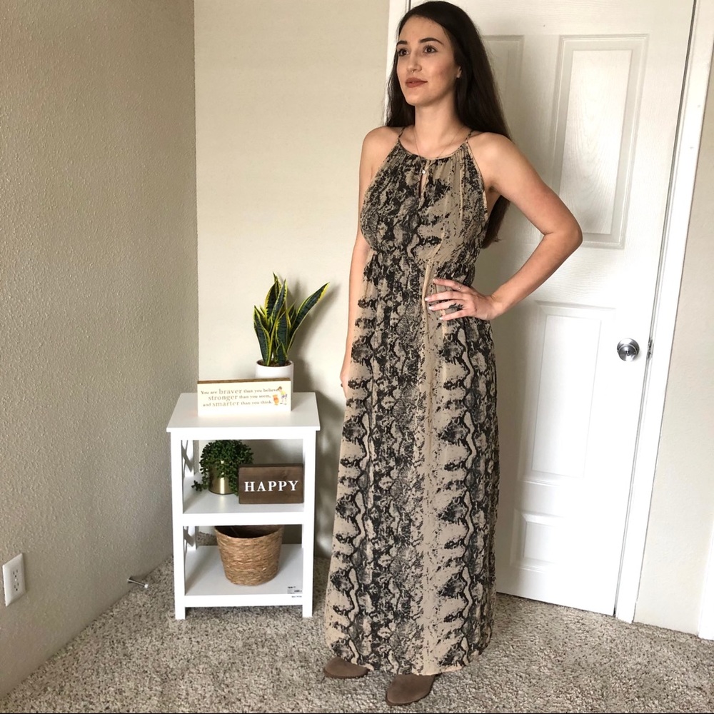 Maternity snakeskin maxi dress